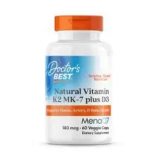 Doctor's Best Natural Vitamin K2 MK-7 Plus D3